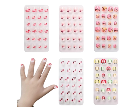 Juegos De Uñas Postizas Para Niños, Cubierta Completa, Uñas Postizas Cortas, Regalo Encantador Para Niñas Pequeñas -Style4 ZMDECQNA