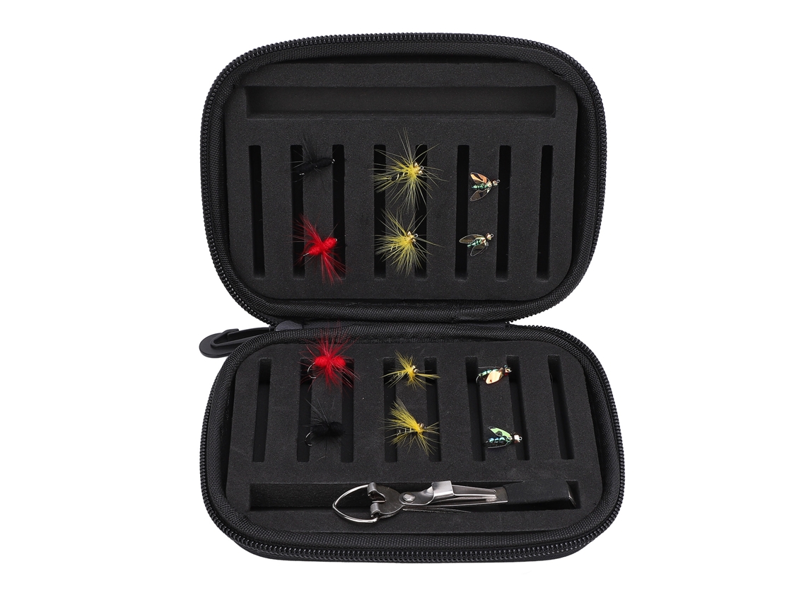 Kit De Señuelos De Pesca Con Mosca Hechos A Mano Con Caja De Almacenamiento Portátil Para Pesca Al Aire Libre.
