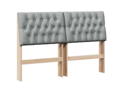 Maison Exclusive - Cabecero Tapizado Gris Claro 135 Cm Madera De Pino Macizo
