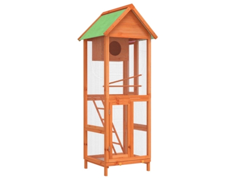 Casita para Pájaros VIDAXL Pino Macizo (Marrón - Madera - 60 x 58,5 x 160 cm)