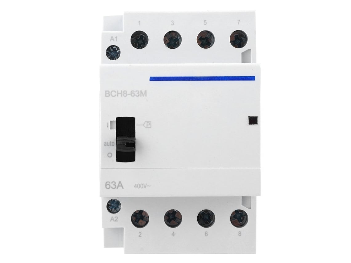 Contacto Ac 63a 24v 4p 2no2nc Con Interruptor Manual Para Din Rail Hogar Bch8-63m