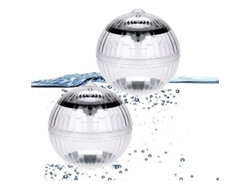 Luz Solar Flotante Para Piscina, 2 Luces Led Rgb Impermeables Automáticas De 10x10 Cm.