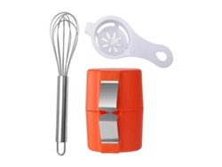 Juego de 3 utensilios para cocinar huevos: batidora, pelador y abrehuevos. Rosewell (amarillo)