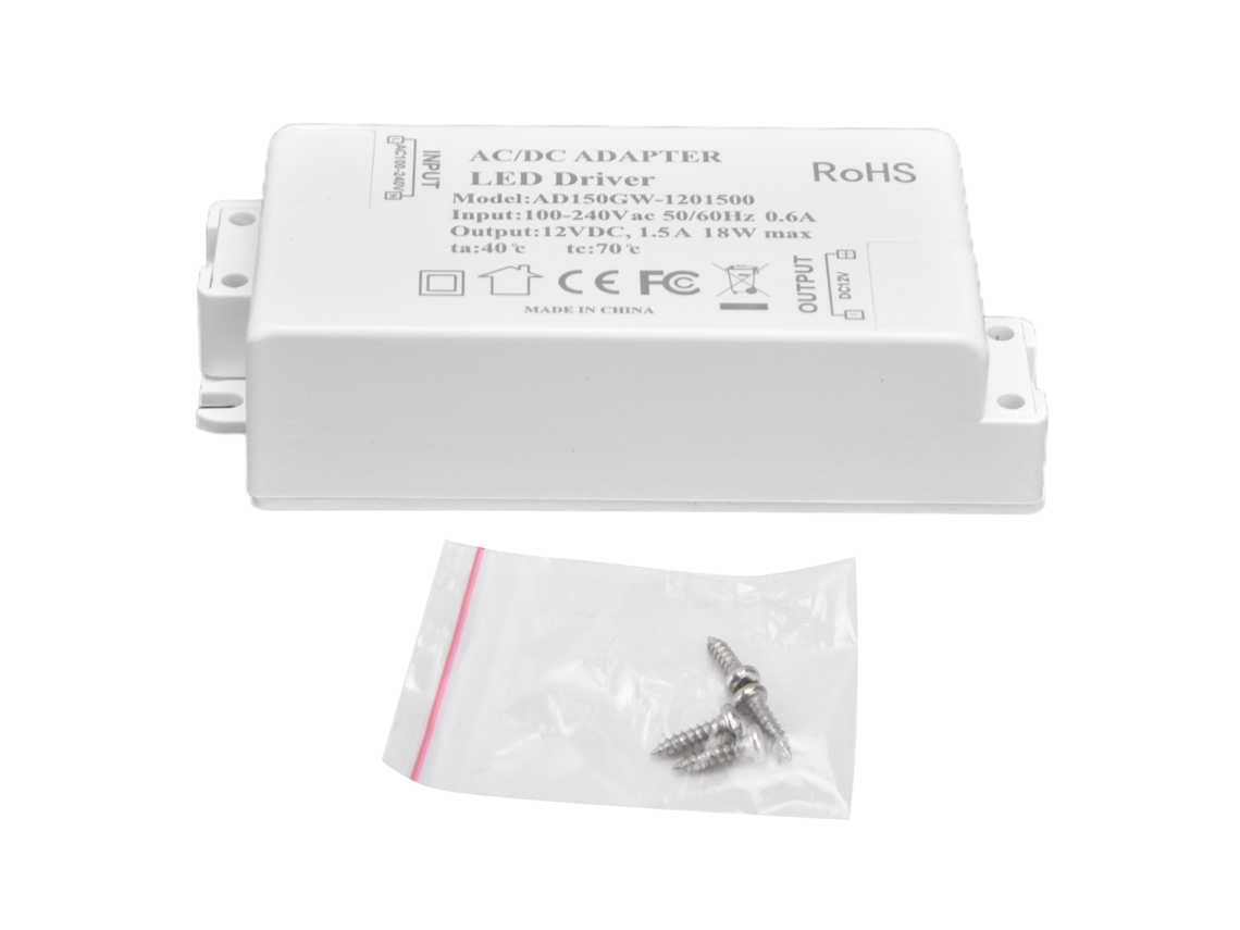 2026-adaptador Transformador Led Driver 18w, Entrada Ac100-240v A Salida Dc12v 1.5a Para Luces Led, Lámparas De Escritorio Y Exteriores
