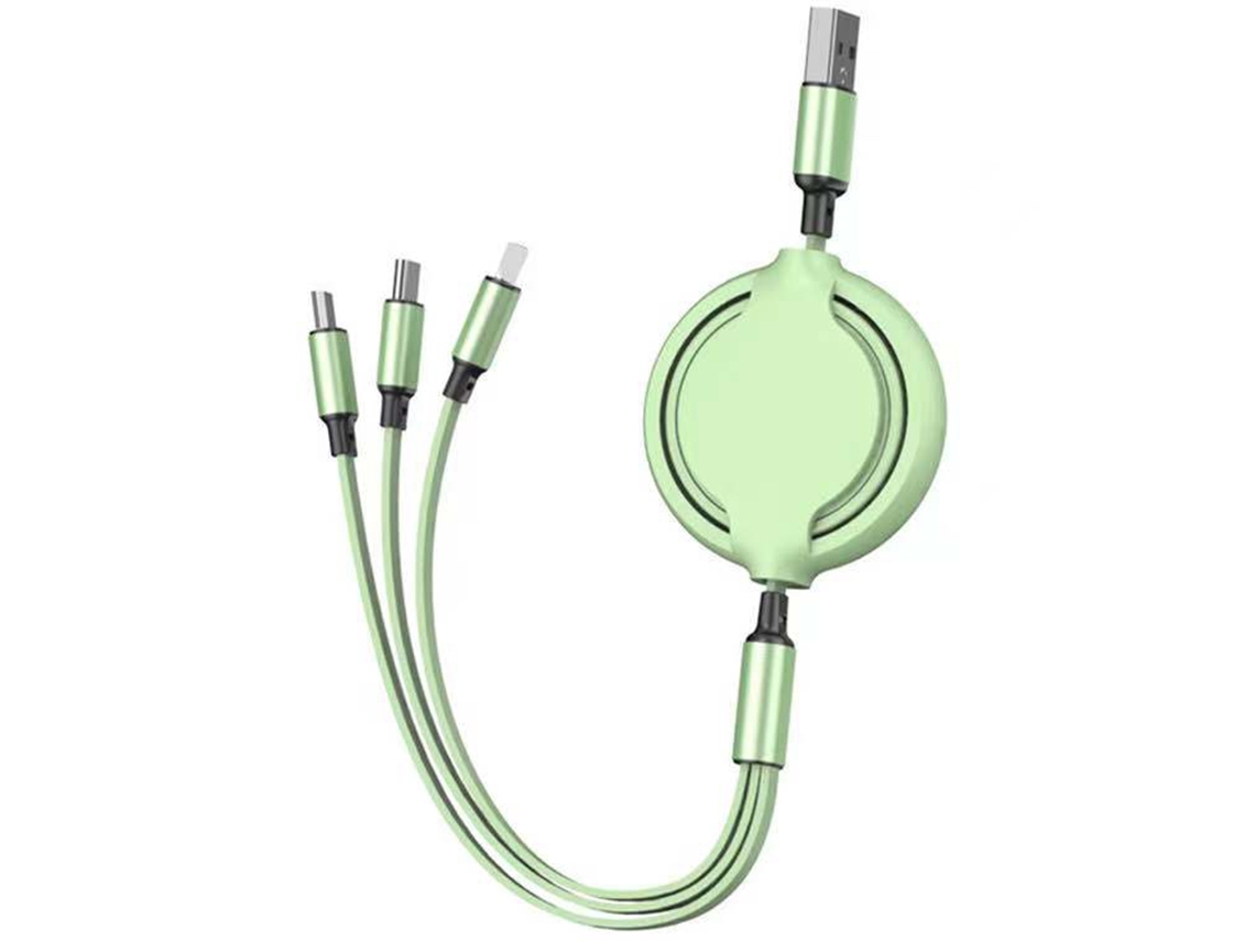 Cabo De Carregamento Retrátil 3 Em 1 Compatível Com Ios Micro Usb Type C Carregamento Rápido Sincronização De Dados