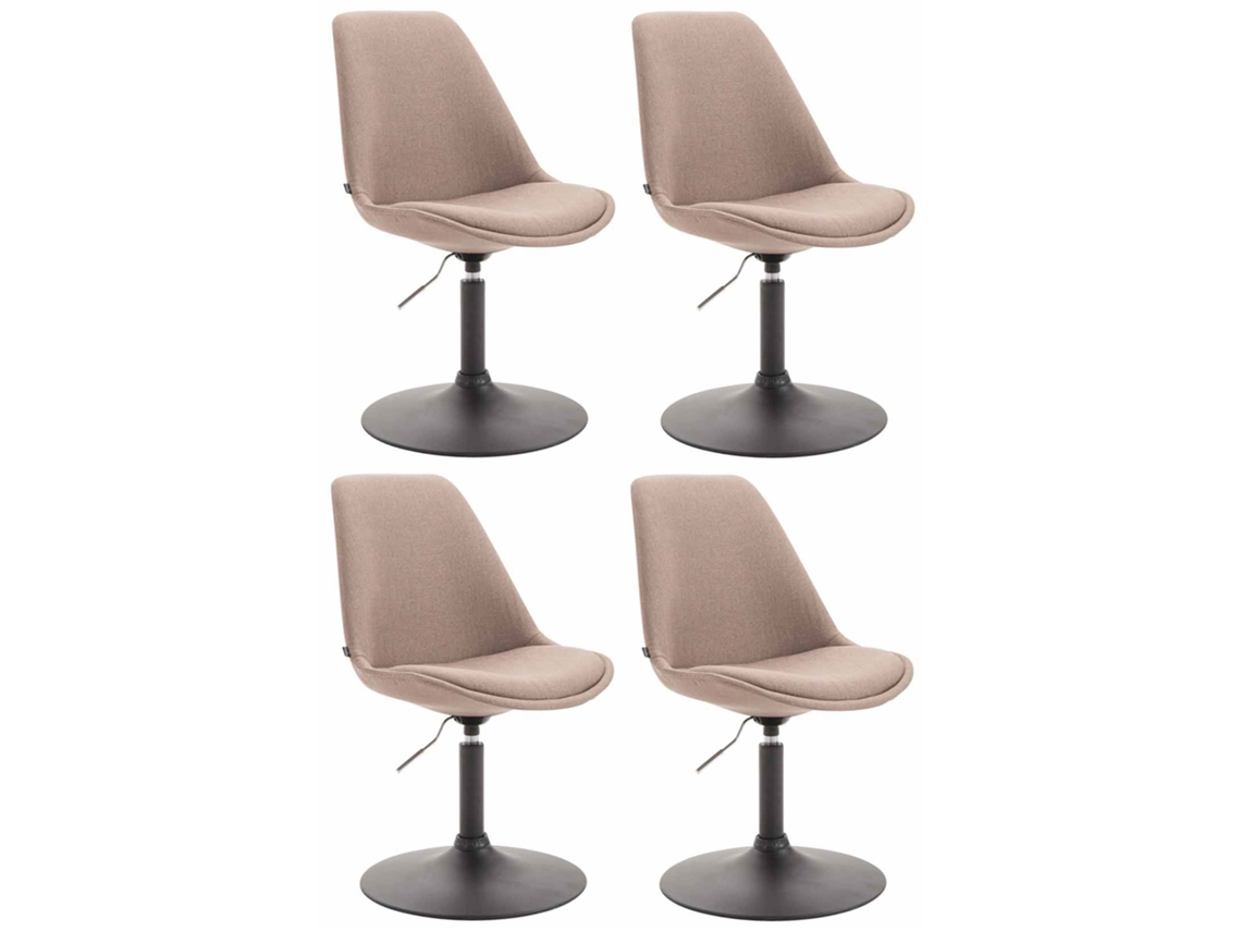 Juego de 4 sillas de comedor en tela CLP Maverick gris/negro.