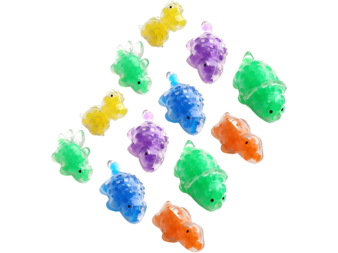 Lote De 12 Juguetes Elásticos Compactos De Dinosaurios De Tpr Para Apretar, Ideales Para Niños, Niñas Y Adultos.