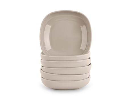 Conjunto de 6 Platos Reutilizables PLASTIC FORTE Cuadrados 13 cm
