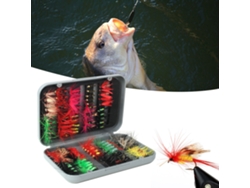 Kit De 100 Moscas Para Pesca Con Mosca Seca Y Húmeda, Con Caja Para Trucha Y Otros Peces.