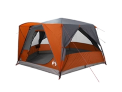 Tienda De Cabaña Para 7 Personas Con Techo Gris Y Naranja