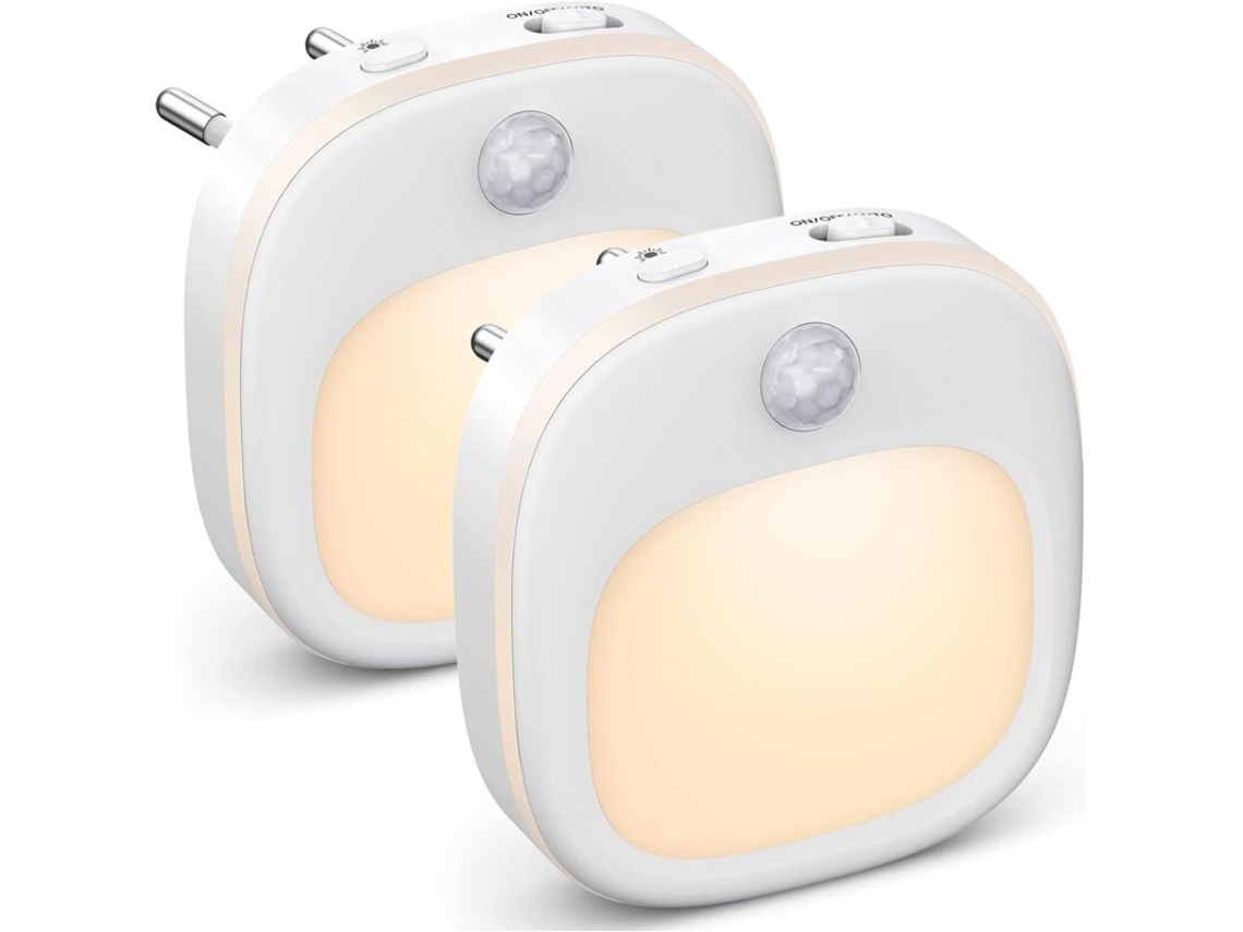 Juego De 2 Portalámparas Para Luz Nocturna, Lámpara De Interior Con Detector.