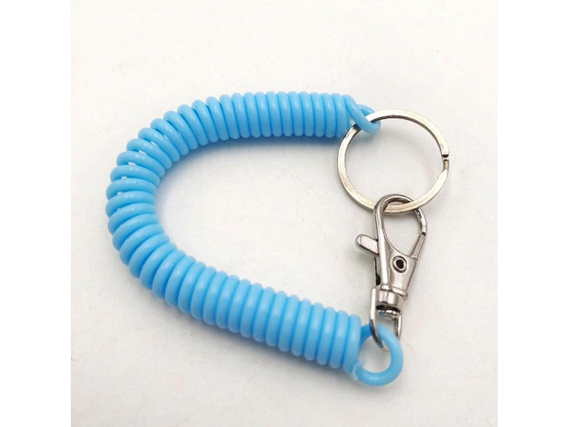 Llavero retráctil con resorte en espiral, soporte seguro para llaves, joyería, adorno colgante elástico, ideal para oficinistas y estudiantes.