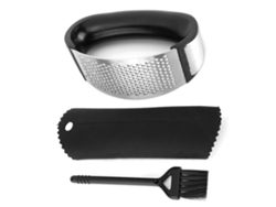 Prensa De Ajos Manual De Acero Inoxidable Con Pelador Y Cepillo, Picadora De Cocina Compacta