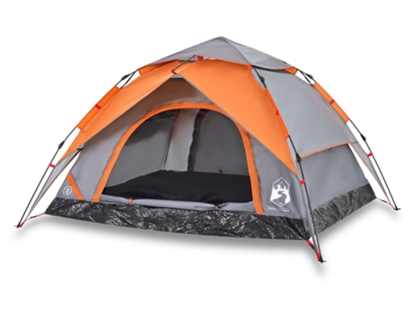 Tienda de campaña iglú 4 personas VIDAXL apertura rápida gris/naranja