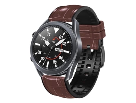 Correa de reloj inteligente para Huawei Watch GT3 Pro 46 mm Correa de cuero de silicona con textura de nudillos de bambú (marrón oscuro)