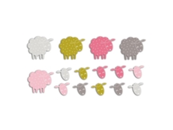 20 formas cortadas ovejas - marrón-rosa-verde