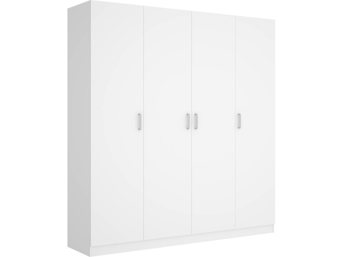 Armario de 4 Puertas DKIT Maxi (Blanco - 215x200x52 cm)