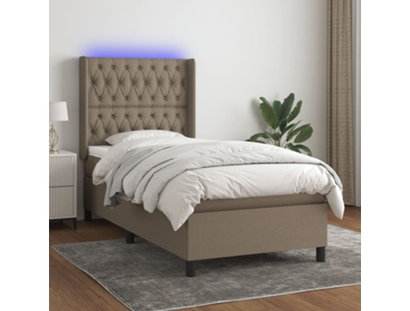 MAISON EXCLUSIVE Colchón con somier/Led 90X190 cm Tejido gris-marrón