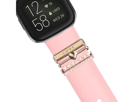 Correa Fitbit Versa 2 Pulsera con Adorno Love Rosa
