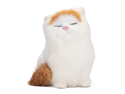 Ats-estatsua De Gatso De Pelo Sintético Para Hogar, Figurilla Cachorro Simulada Bonita Y Exquisita, Decoración De Ventana Con Ojos Cerrados