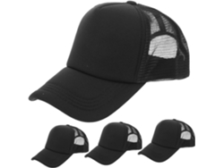 Gorras de béisbol de malla ajustables, lisas, deportivas, juego de 4