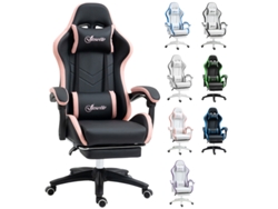 Silla Gaming Silla Gamer De Cuero Pu Reclinable 135° Reposacabezas Y Reposapiés