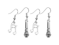 Dos Pares De Pendientes Con Forma Nota Musical, Ideales Para Amantes La Música. Un Regalo Perfecto Mujeres Y Niñas. Marca Miss Alloy.