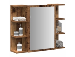 Armario De Espejo De Baño Contrachapada Envejecida 80x20,5x64cm