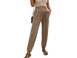 2026-pantalones Deportivos De Yoga Para Mujer Sueltos Con Bolsillos Para Entrenamiento Y Pijama Xxl Caqui