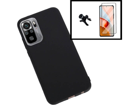 Kit Protector de Pantalla de Vidrio Templado + Carcasa + Soporte Magnético Xiaomi Poco M3 Pro 5G PHONECARE Silicona Negro