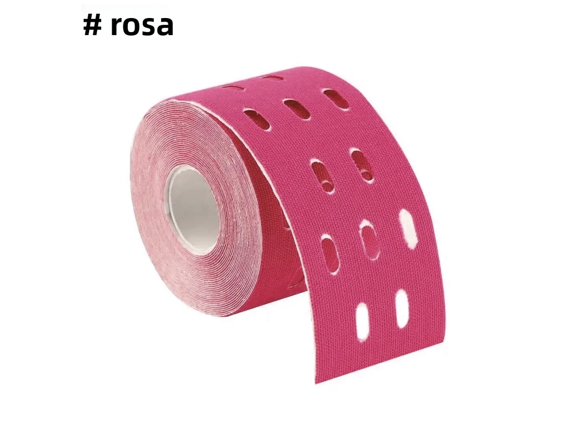 (rosa) 1 Rollo De Cinta Kinesiológica Impermeable, Cinta Deportiva De Algodón Sin Látex