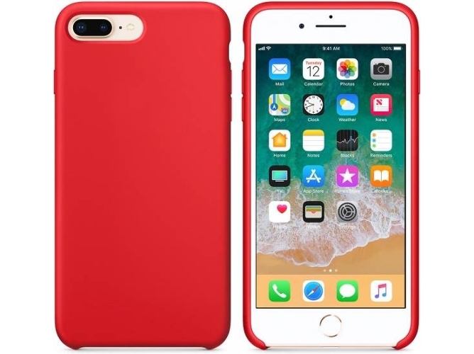 Funda iPhone 7 Plus, 8 Plus Silicona Rojo
