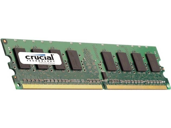 Memoria RAM DDR2 CRUCIAL CT25664AA667 (1 x 2 GB - 667 MHz - CL 5 - Verde)