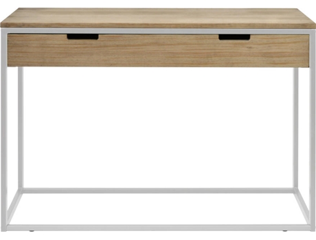 Mesa Consola DS MUEBLES Icub - industrial vintage blanca (40x120x82cm)