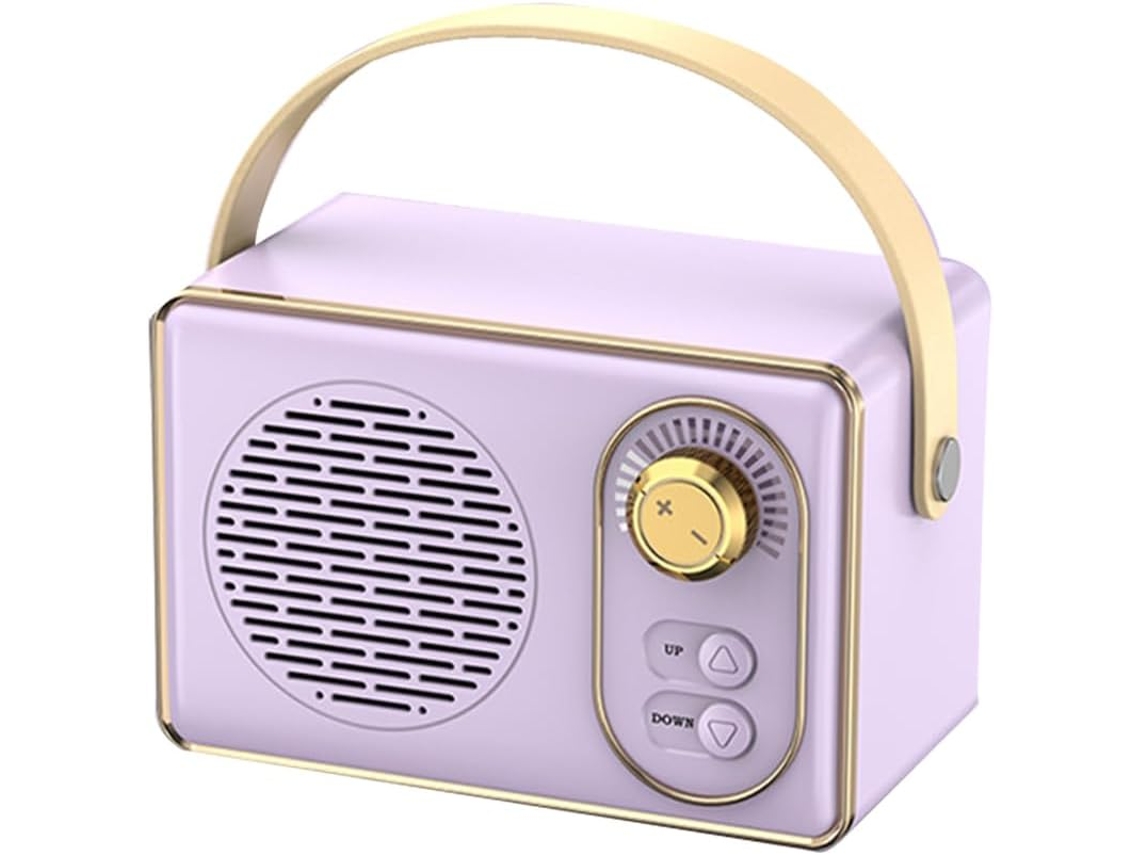 Altavoz Bluetooth, Reproductor De Música Retro, Sonido Estéreo, Mini Portátil De Viaje, Color Morado.