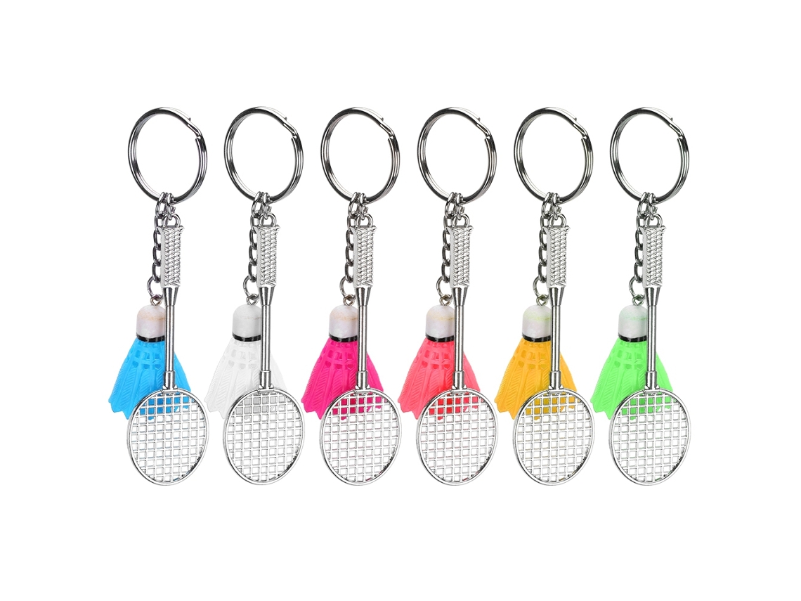 6 Llaveros Con Forma De Mini Raqueta De Bádminton, Colgantes Decorativos De Plástico Y Metal Para Bolsas (6 Unidades)