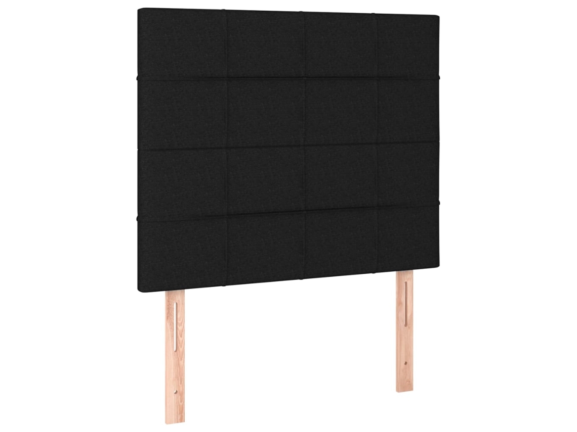 Cabecero negro 90x5x118/128 cm Tejido exclusivo Maison