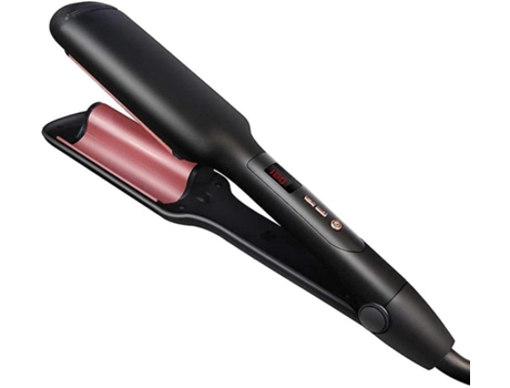 Plancha de pelo de viaje 2 en 1 con revestimiento cerámico de turmalina de doble voltaje negro BISBISOUS
