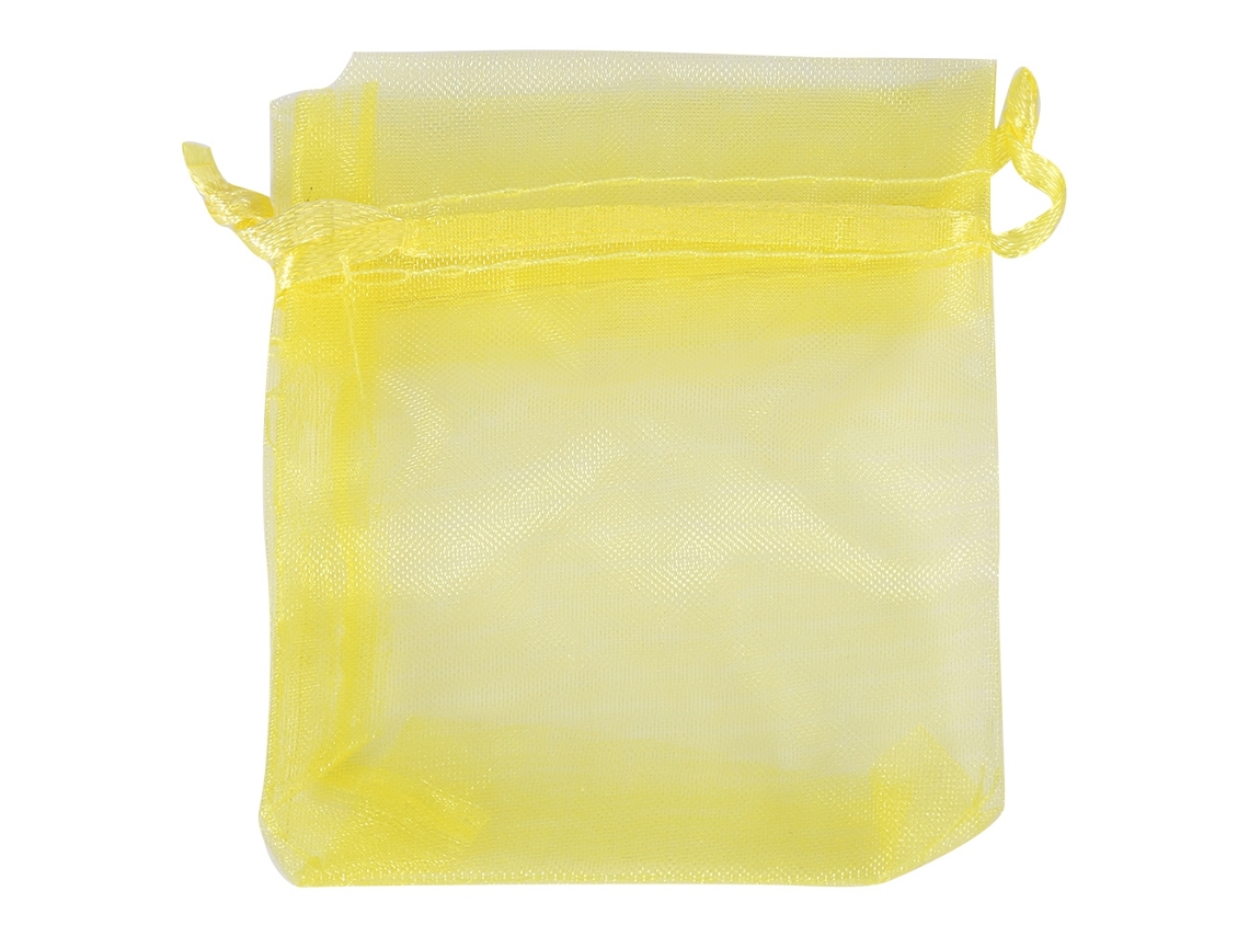 VYLARA Sacos de organza premium para lembrancinhas de casamento e festas, decorativos e elegantes, 7 x 9 cm (amarelo claro)