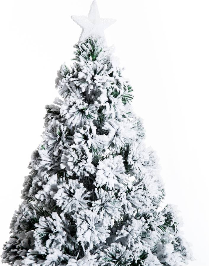 Navideño Homcom 830066 hierro pvc verde 82x180cm de 180cm artificial pino natural blanco nevado con soporte metal luces 230