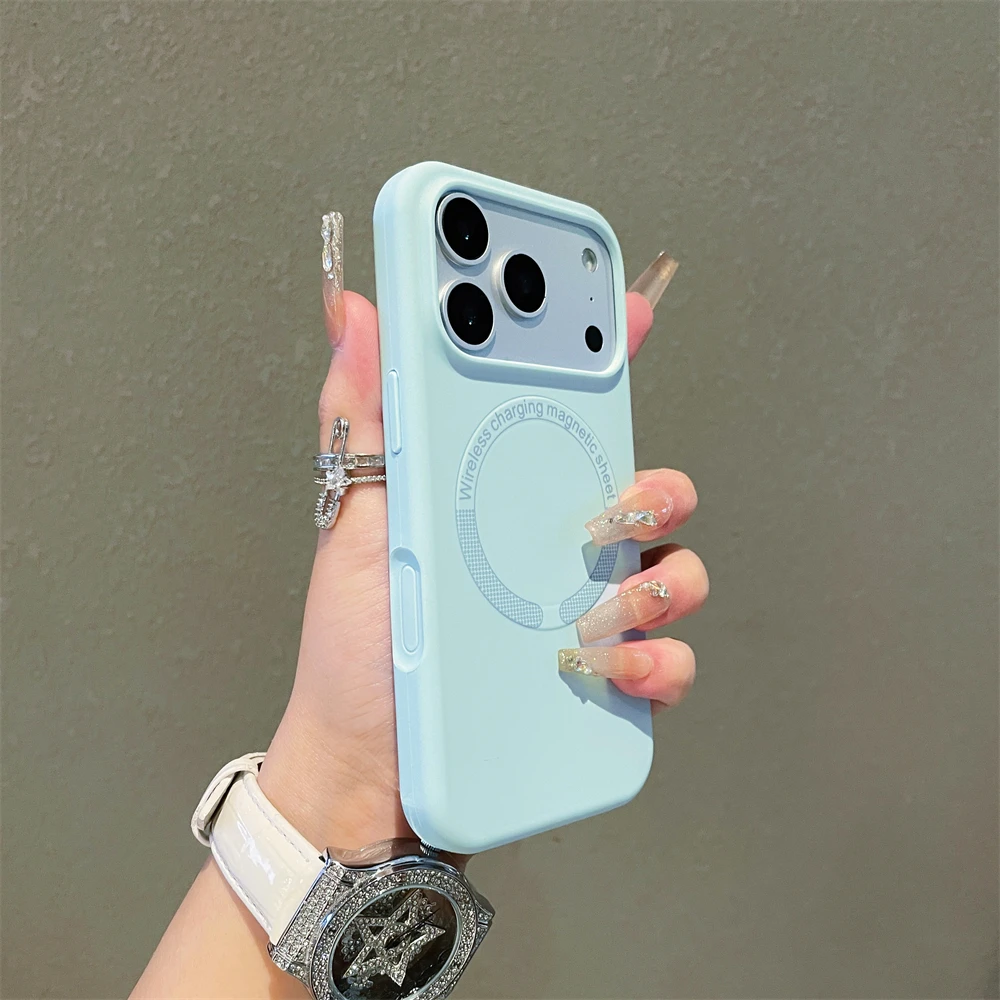 (azul, Iphone 16) Funda Para Teléfono De Silicona Líquida Suave Con Acabado Mate, Compatible Con La Carga Inalámbrica Magnética Magsafe.