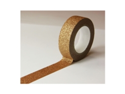 GLOBAL GIFT Cinta adhesiva - Cobre - Purpurina - Reposicionable - 15 mm x 10 m