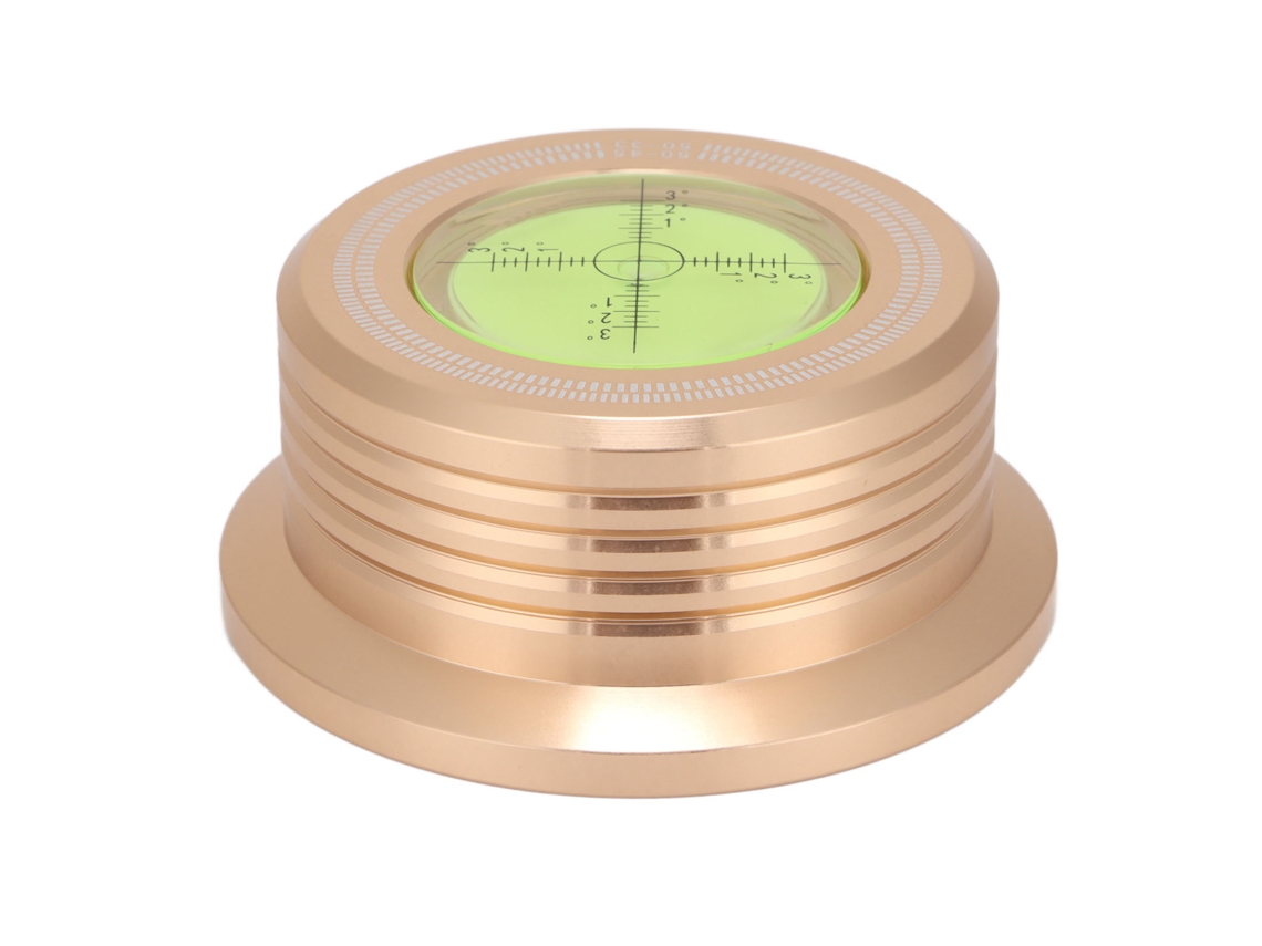 Estabilizador De Tocadiscos Con Contrapeso Y Nivel De Burbuja Para Detección De Velocidad En Discos De Vinilo - Dorado