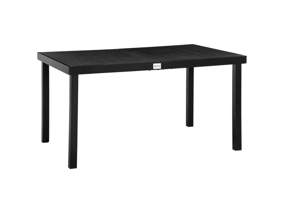 Mesa Jardín,6 Personas,comida,aluminio,plástico,fácil Limpiar,140x90x74cm,negro