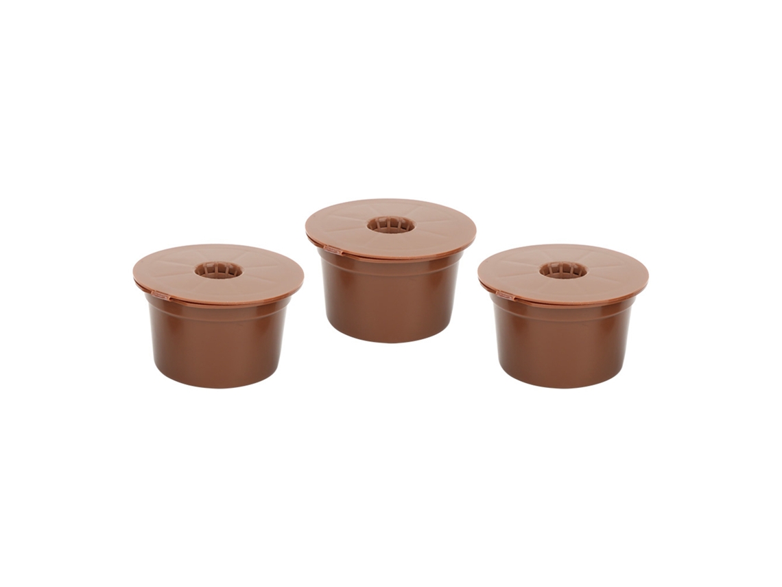 3 filtros reutilizables para cápsulas de café, color marrón