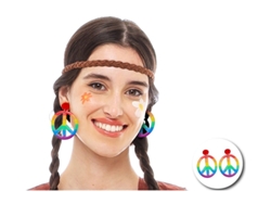 Pendientes Hippie Paz Arcoíris de 6x7,5 cm