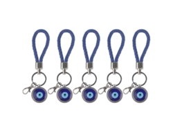 5 Llaveros De Ojo De La Suerte, Pulsera Amuleto Turca Azul, Regalo De Joyería Para Las Fiestas.