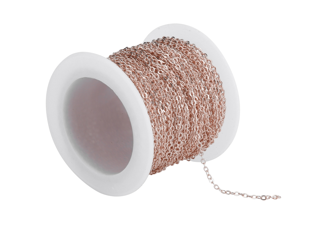 Cadena Plana Con Cruz De 10 M, Extensor De Pulsera Y Collar Para Joyería Diy, Oro Rosa, 2,2 X 1,8 X 0,3 Mm