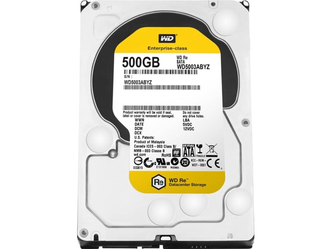 Disco HDD Interno WESTERN DIGITAL 500GB 3.5" III 7200 RPM (500 GB - SATA - 7200 RPM)