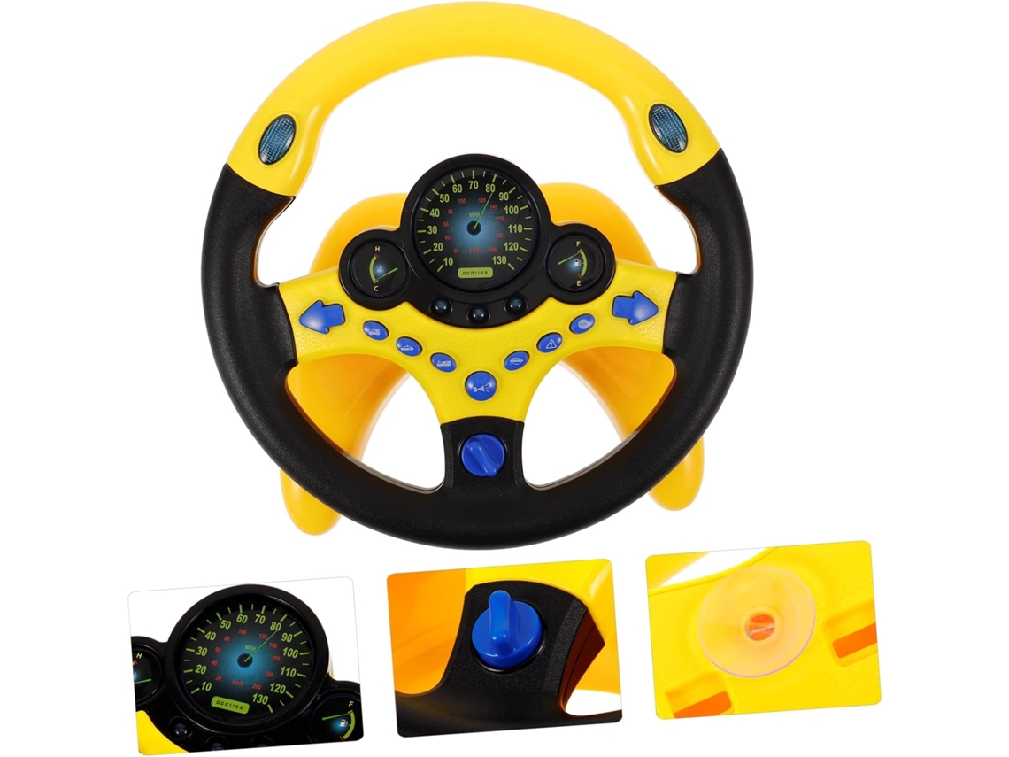 Volante De Brinquedo Giratório Para Meninos E Meninas, Com Base De Ventosa E Música.